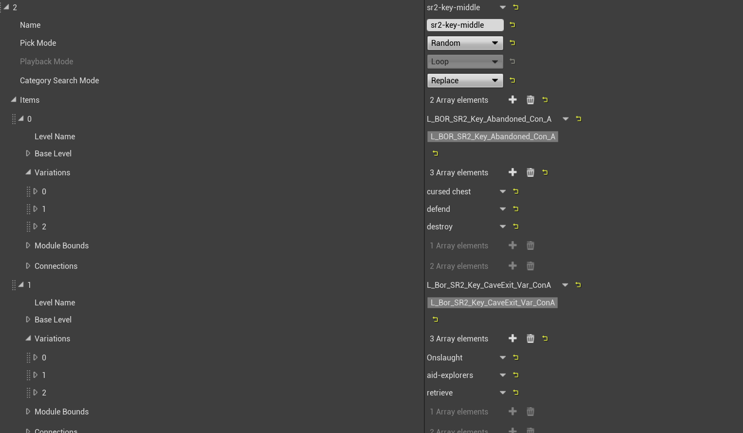 Module DB entry showing mid-mission event variants
